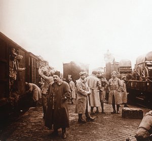 Soldaten auf dem Weg zur Somme, Epernay, Nordfrankreich, ca. 1914-1918