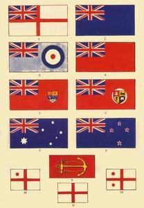Einige Fahnen von Großbritannien und dem Commonwealth, ca. 1948