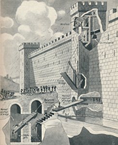 Einige wunderbare Methoden, mit denen die mittelalterlichen Burgen verteidigt wurden, um 1934