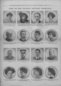 Einige der bemerkenswerten Passagiere der Titanic, 20. April 1912