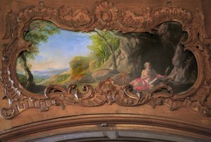 Somme, Zisterzienserabtei von Valloires aus dem 12. Jahrhundert, wieder aufgebaut im 17. Jahrhundert, Gemälde, das François Boucher zugeschrieben wird, in der Sakristei der Abtei