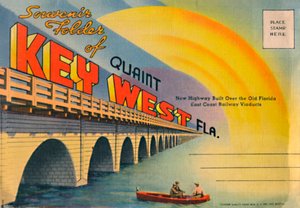 Souvenir-Mappe von malerischem Key West Fla. - Neue Autobahn, um 1940er von Unbekannt