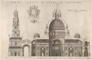 Speculum Romanae Magnificentiae: Entwurf für die Basilika St. Peter im Vatikan, 1514 von Unbekannt