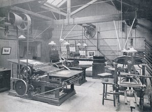 St. Bride Foundation School. Buchdruckmaschinenraum, 1917 von Unbekannt