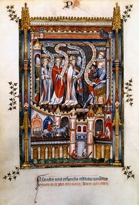 St. Denis, St. Rusticus und St. Eleutherius vor Sisinnius, 1317