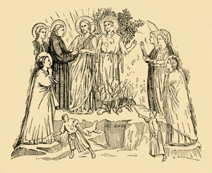 Der heilige Franz von Assisi nimmt die Dame Armut zu seiner Braut, ca. 1930 von Unbekannt