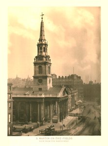 St Martin-in-the-Fields, Blick von Nordwesten, Mitte bis Ende des 19. Jahrhunderts