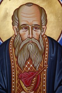 St. Nikolaus Fresko in der orthodoxen Kirche von Pedoulas, Zypern, 20150510, Pedoulas, Zypern von Unbekannt