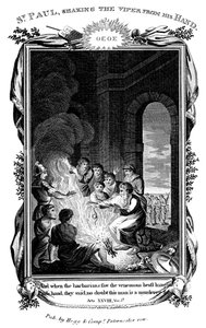 Der Apostel Paulus schüttelt die Viper von seiner Hand, um 1808