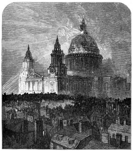 St. Pauls Kathedrale beleuchtet für den Erntedanktag, London, 1900