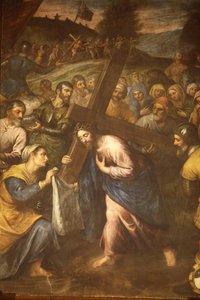 Heilige Veronika und Jesus, der sein Kreuz trägt, Tricase, Italien