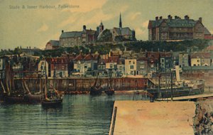 Stade & Innerer Hafen, Folkestone, spätes 19. - frühes 20. Jahrhundert von Unbekannt