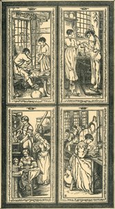 Staffordshire-Prozesse, Entwurf für ein Buntglasfenster, um 1870, 1881