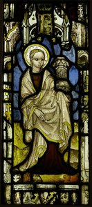 Buntglasfenster mit St. Barbara