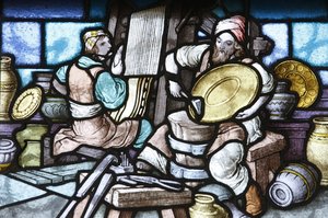 Buntglas: Tempelbau in Jerusalem, Budapest, Ungarn von Unbekannt