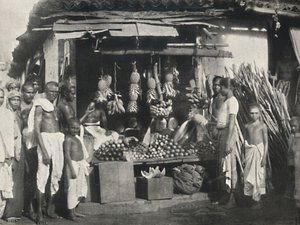 Stand eines Obstverkäufers in Colombo, 1926