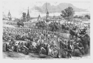 Staatsprozession mit Geschenken des Generalgouverneurs von Indien an den König von Ava, 1856