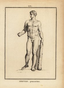 Statue des Hercules Pomarius, römischer Held und Gott, mit einem großen Keule