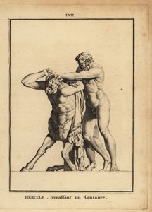 Statue des Herkules, römischer Held und Gott, der einen Zentauren tötet von Unbekannt