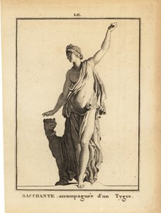 Statue einer Bacchantin, Anhängerin des römischen Weingottes Bacchus, mit einem Tiger