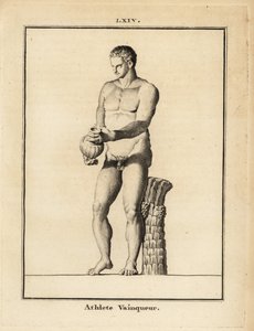 Statue eines nackten siegreichen Athleten mit Vase