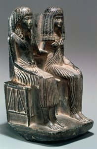 Statue eines altägyptischen Beamten und seiner Frau, 13.-12. Jahrhundert v. Chr. von Unbekannt