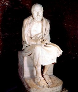 Statue eines sitzenden Mannes, angeblich Herodot, antiker griechischer Historiker