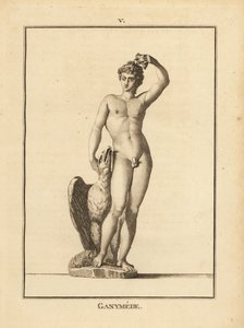 Statue des Hirtenjungen Ganymed, entführt von Zeus, mit einem Adler von Unbekannt