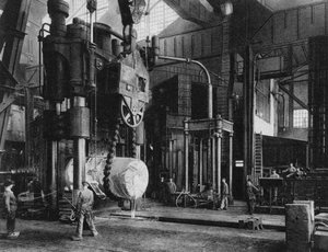 Stahlproduktion, Krupp-Werk, Essen, Deutschland, Erster Weltkrieg, 1917 von Unbekannt