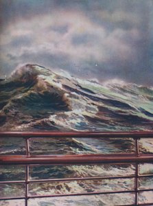 Stürmische See des Atlantischen Ozeans von einem modernen Liner von Unbekannt