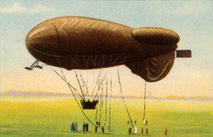 Stromlinienförmiger Sperrballon mit Korb, 1918, 1932
