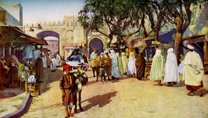 Straßenszene, Kairouan, Tunesien, um 1924