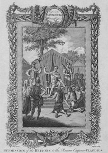 Unterwerfung der Briten unter den römischen Kaiser Claudius, ca. 1787 von Unbekannt
