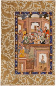 Sufi-Treffen. Miniatur aus Nafahat al-Uns Breaths of Fellowship von Jami