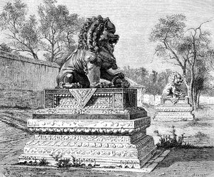 Sommerpalast, Bronzener Löwe, Symbol der kaiserlichen Macht, um 1890 von Unbekannt
