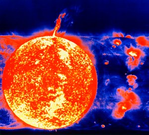Sonnenflecken und Sonnenprotuberanzen, 1973