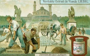 Straßenbelag mit Granitsteinen, Paris