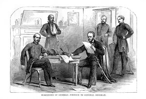 Kapitulierung von General Johnston vor General Sherman, 26. April 1865, 1872 von Unbekannt