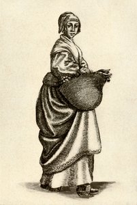 Schwedische Frau in Holzschuhen