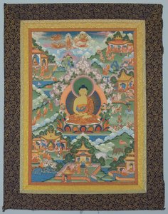 Tangka mit Buddha, 19. Jahrhundert von Unbekannt