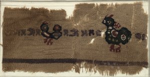 Wandteppich mit Vögeln und griechischen Buchstaben, 400er - 600er von Unbekannt