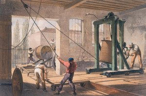 Telegrafendraht bei den Greenwich-Werken, ca. 1865