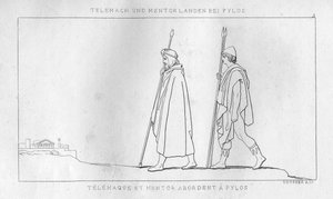 Telemachus und Mentor kommen in Pylos an, ca. 1833 von Unbekannt