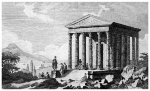 Tempel des Augustus in Mylasa Milas, Türkei, 19. Jahrhundert