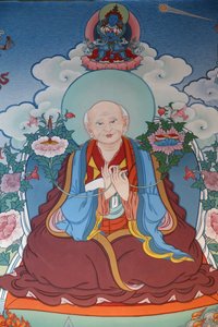 Tempel der Tausend Buddhas, Dashang Kagyu Ling Gemeinde, Gemälde eines betenden Mönchs, La Boulaye, Frankreich von Unbekannt