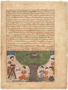 Textseite, persische Prosa recto, Die Geschichte von Adam, Friede sei mit ihm, seine Söhne und Nachkommen verso von Unbekannt