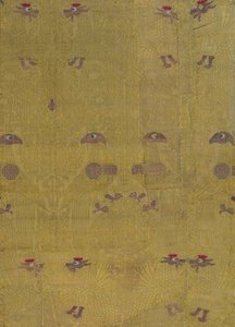 Textil, Vögel, Drachen und Palmettenmotive von Unbekannt