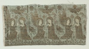 Textilfragment mit der Verkündigung, 1370-1400 von Unbekannt