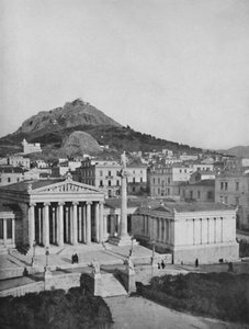 Die Akademie, mit dem Berg Lykabettos im Hintergrund, 1913 von Unbekannt