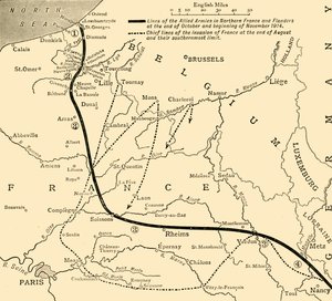 Die Alliierten Armeen in Frankreich und Flandern, Erster Weltkrieg, 1914, ca. 1920 von Unbekannt